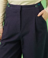 GJLCA50200 Jocomomola(ホコモモラ) カットソーツイード ワイドパンツ ネイビー