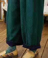 GJLCD32200 Jocomomola(ホコモモラ) Pradera ピーチ起毛ワイドパンツ グリーン