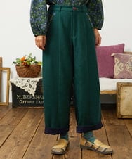 GJLCD32200 Jocomomola(ホコモモラ) Pradera ピーチ起毛ワイドパンツ グリーン