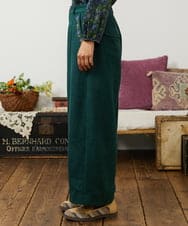 GJLCD32200 Jocomomola(ホコモモラ) Pradera ピーチ起毛ワイドパンツ グリーン