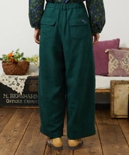 GJLCD32200 Jocomomola(ホコモモラ) Pradera ピーチ起毛ワイドパンツ グリーン