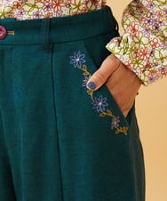 GJLCD32200 Jocomomola(ホコモモラ) 【早割10%OFF】ピーチ起毛ワイドパンツ グリーン