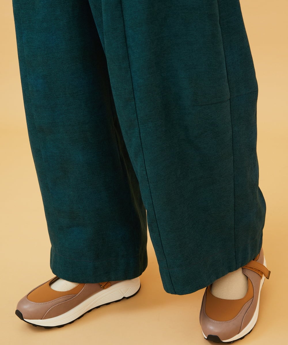 GJLCD32200 Jocomomola(ホコモモラ) 【早割10%OFF】ピーチ起毛ワイドパンツ グリーン