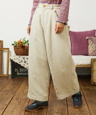 GJLCD32200 Jocomomola(ホコモモラ) Pradera ピーチ起毛ワイドパンツ ベージュ