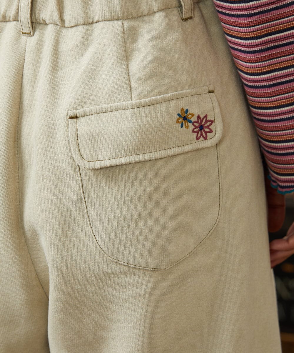 GJLCD32200 Jocomomola(ホコモモラ) Pradera ピーチ起毛ワイドパンツ ベージュ