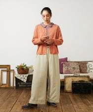 GJLCD32200 Jocomomola(ホコモモラ) Pradera ピーチ起毛ワイドパンツ ベージュ