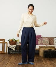 GJLCD51220 Jocomomola(ホコモモラ) ポンチストレッチパンツ ピンク