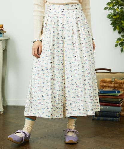 GJLDD01220 Jocomomola Palominos 鳥プリントワイドパンツ