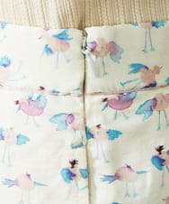 GJLDD01220 Jocomomola(ホコモモラ) Palominos 鳥プリントワイドパンツ アイボリー