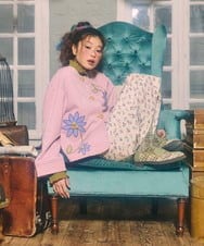 GJLDD01220 Jocomomola(ホコモモラ) Palominos 鳥プリントワイドパンツ アイボリー