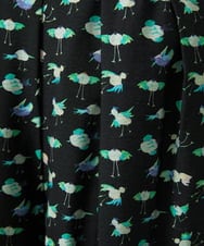 GJLDD01220 Jocomomola(ホコモモラ) Palominos 鳥プリントワイドパンツ ブラック