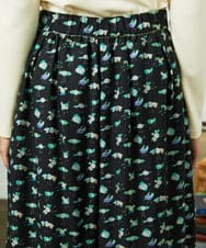 GJLDD01220 Jocomomola(ホコモモラ) Palominos 鳥プリントワイドパンツ ブラック