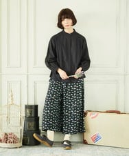 GJLDD01220 Jocomomola(ホコモモラ) Palominos 鳥プリントワイドパンツ ブラック