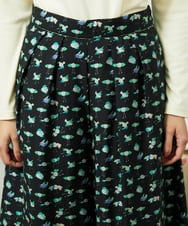 GJLDD01220 Jocomomola(ホコモモラ) Palominos 鳥プリントワイドパンツ ブラック