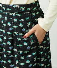 GJLDD01220 Jocomomola(ホコモモラ) Palominos 鳥プリントワイドパンツ ブラック