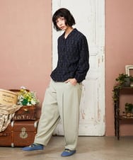 GJLDD36180 Jocomomola(ホコモモラ) Pluma de flecha カーブシルエットパンツ ライトグリーン