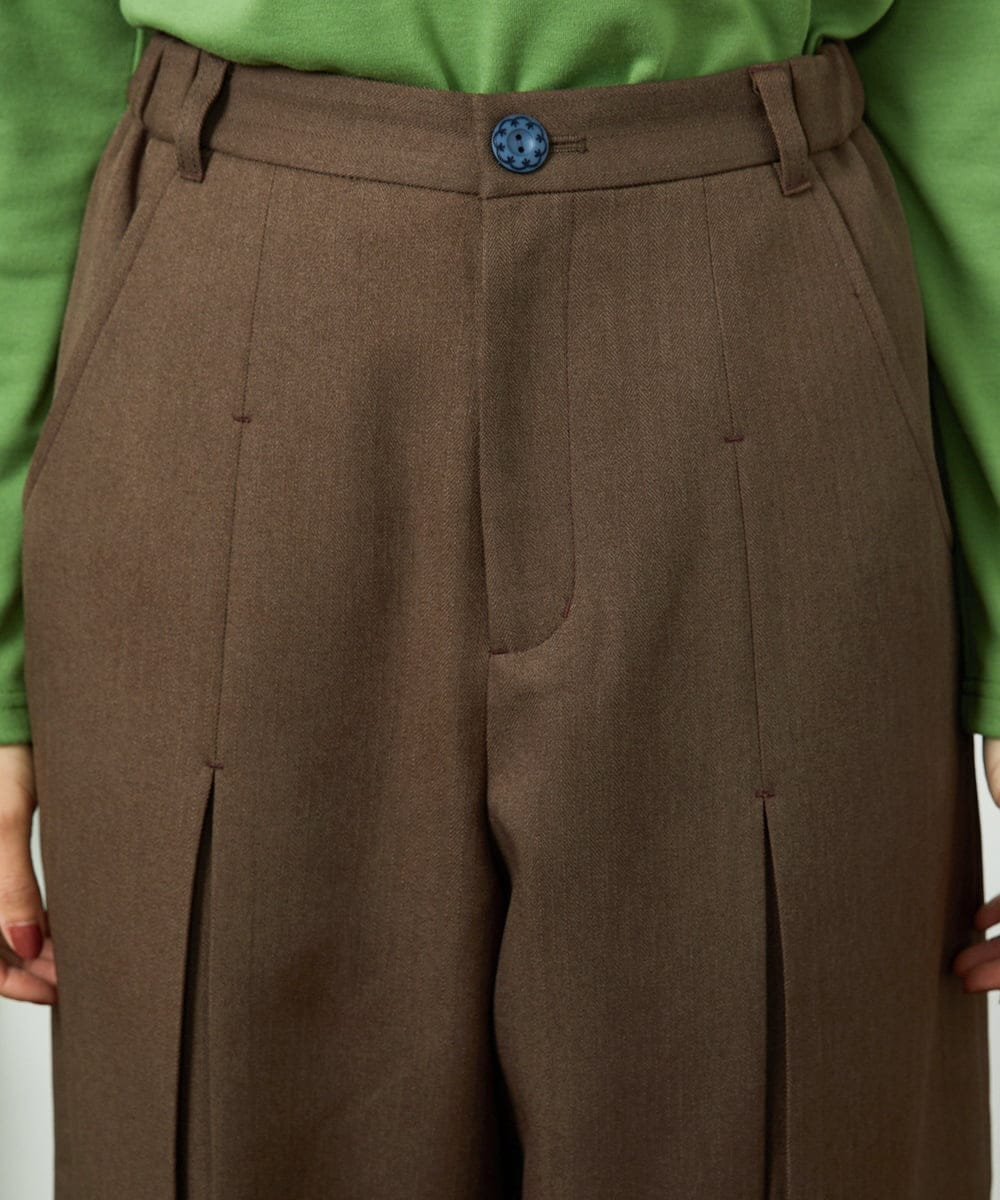 GJLDD36180 Jocomomola(ホコモモラ) Pluma de flecha カーブシルエットパンツ ブラウン