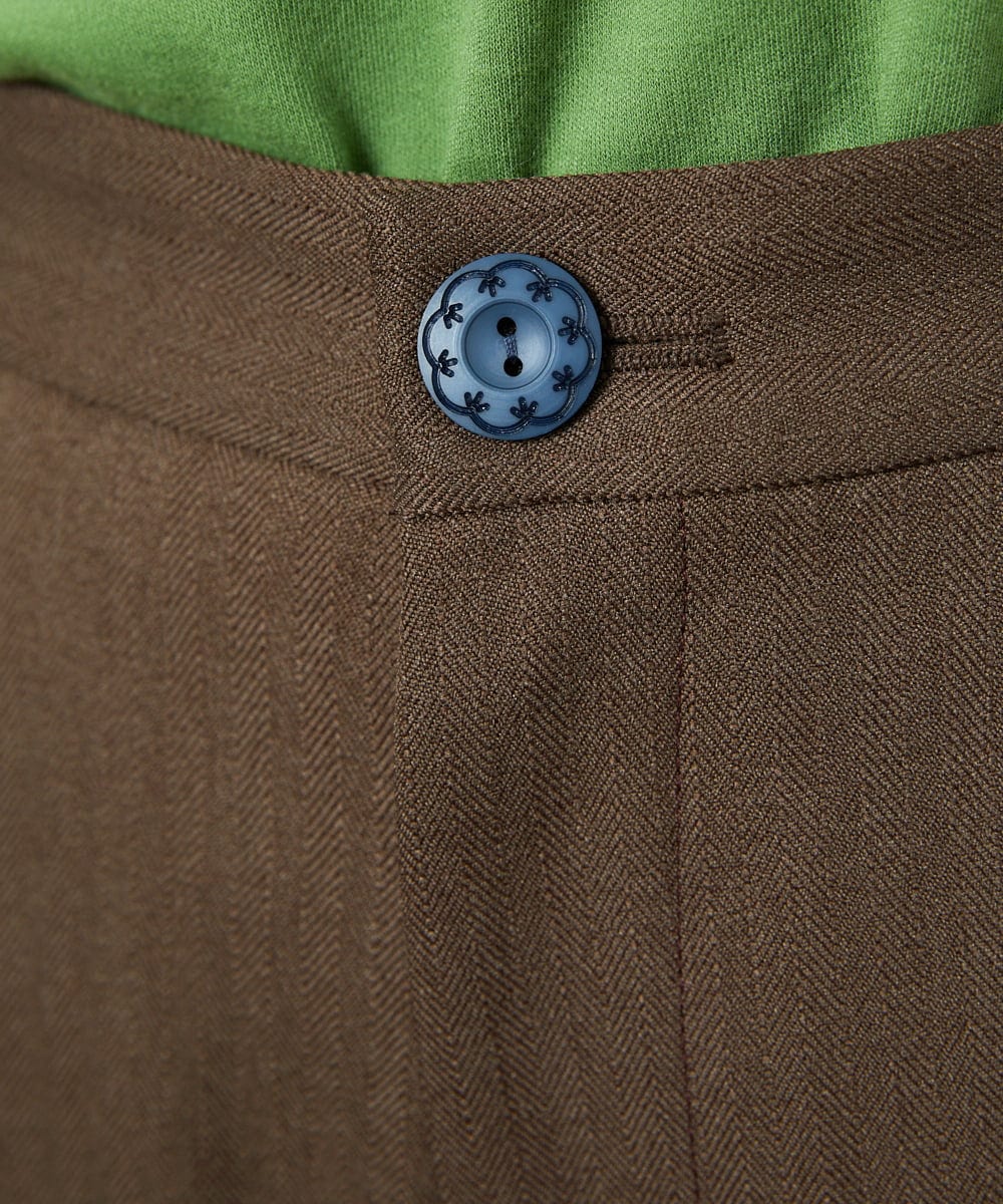 GJLDD36180 Jocomomola(ホコモモラ) Pluma de flecha カーブシルエットパンツ ブラウン