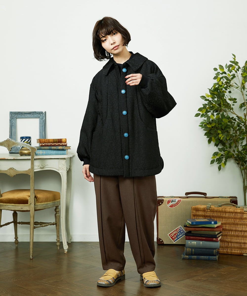 GJLDD36180 Jocomomola(ホコモモラ) Pluma de flecha カーブシルエットパンツ ブラウン