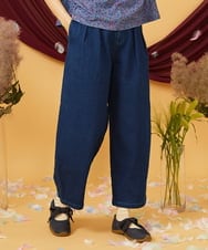GJLDE39180 Jocomomola(ホコモモラ) デニムカーブシルエットパンツ ネイビー