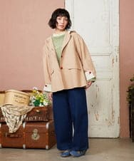 GJLDE39180 Jocomomola(ホコモモラ) デニムカーブシルエットパンツ ネイビー