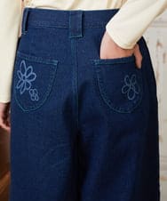 GJLDE39180 Jocomomola(ホコモモラ) デニムカーブシルエットパンツ ネイビー