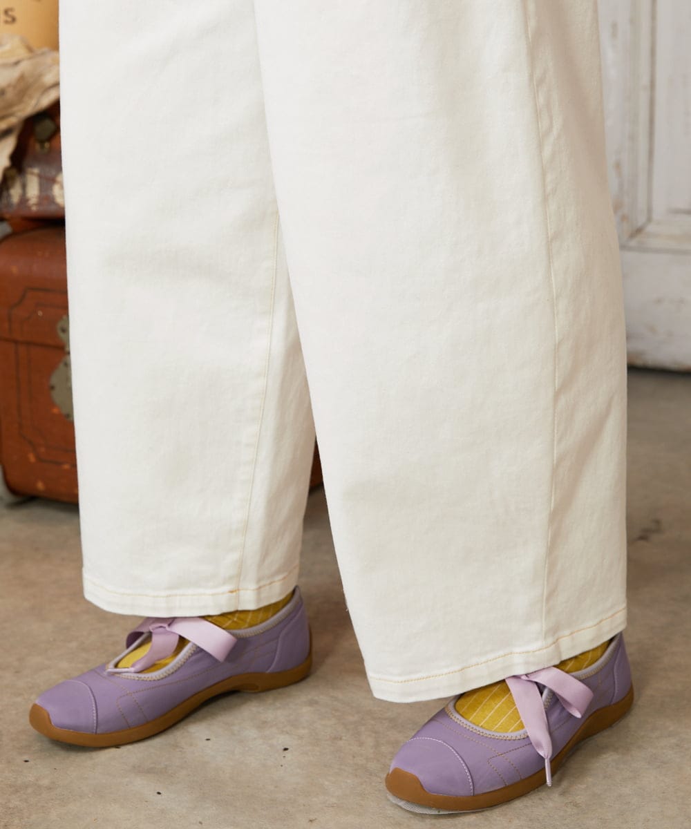 GJLDE40180 Jocomomola(ホコモモラ) カツラギカーブシルエットパンツ アイボリー