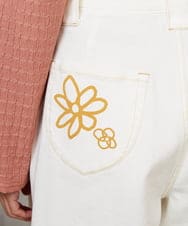 GJLDE40180 Jocomomola(ホコモモラ) カツラギカーブシルエットパンツ アイボリー