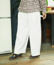 GJLDE40180 Jocomomola(ホコモモラ) カツラギカーブシルエットパンツ アイボリー