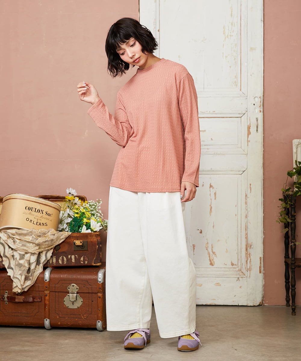 GJLDE40180 Jocomomola(ホコモモラ) カツラギカーブシルエットパンツ アイボリー