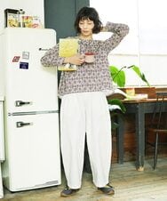 GJLDE40180 Jocomomola(ホコモモラ) カツラギカーブシルエットパンツ アイボリー