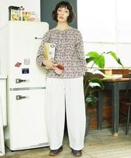 GJLDE40180 Jocomomola(ホコモモラ) カツラギカーブシルエットパンツ アイボリー