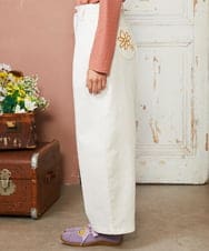 GJLDE40180 Jocomomola(ホコモモラ) カツラギカーブシルエットパンツ アイボリー