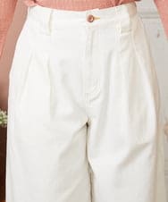 GJLDE40180 Jocomomola(ホコモモラ) カツラギカーブシルエットパンツ アイボリー