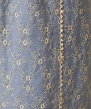 GJLDE41240 Jocomomola(ホコモモラ) フラワースカラップ総刺繍ワイドパンツ ブルー