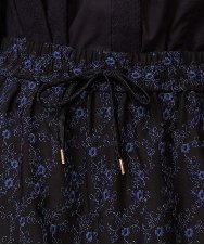 GJLDE41240 Jocomomola(ホコモモラ) フラワースカラップ総刺繍ワイドパンツ ブラック