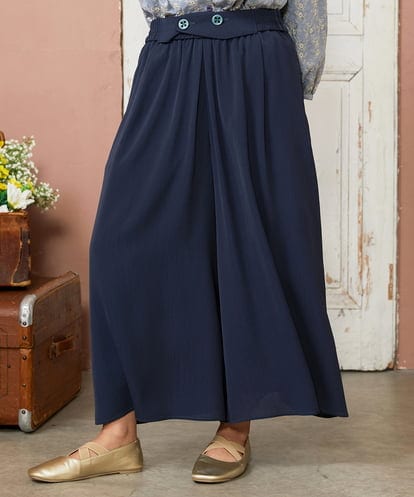 GJLDE44200 Jocomomola RIO ベルト付き楊柳ワイドパンツ