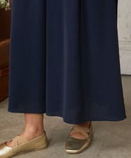 GJLDE44200 Jocomomola(ホコモモラ) RIO ベルト付き楊柳ワイドパンツ ネイビー