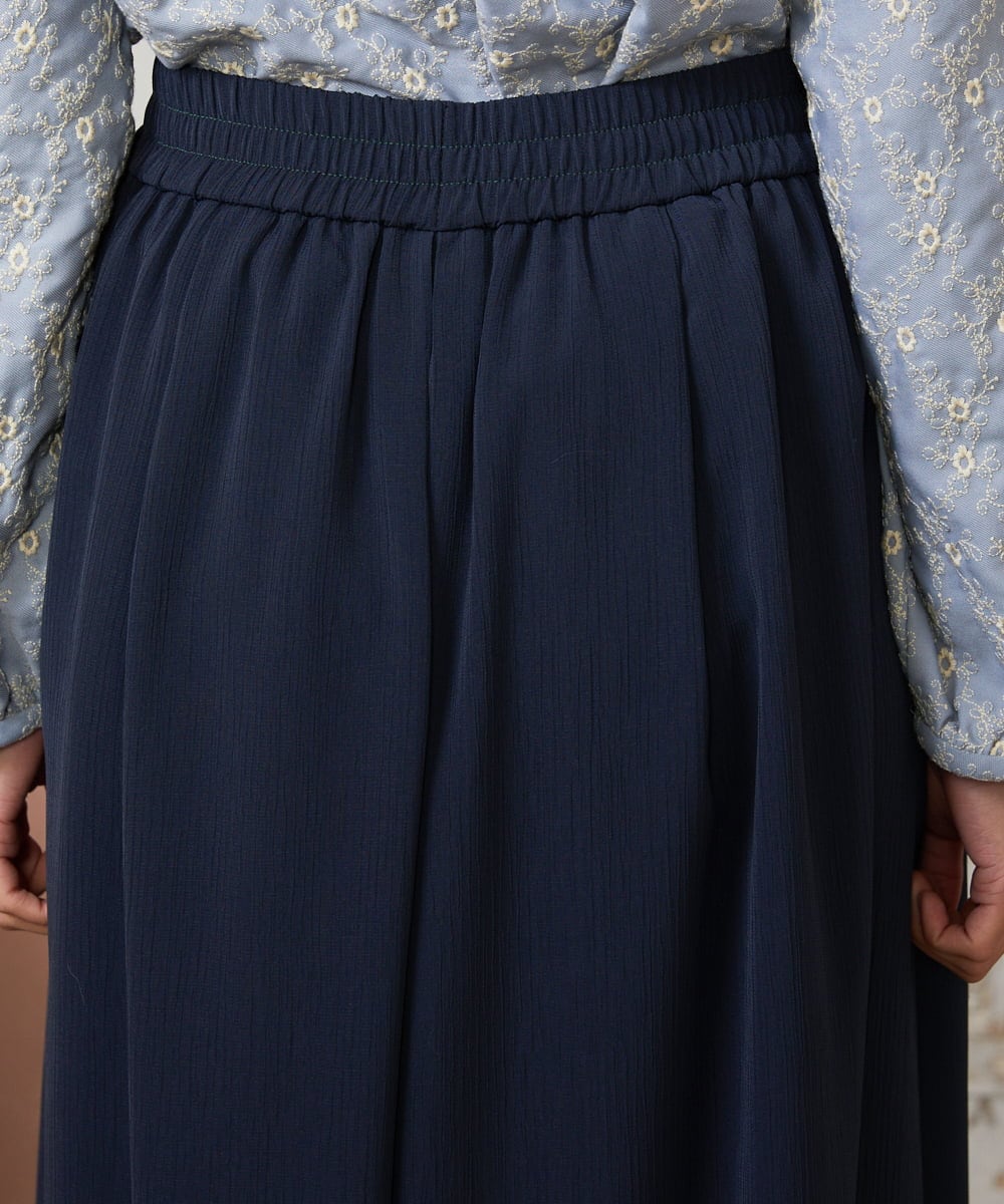 GJLDE44200 Jocomomola(ホコモモラ) RIO ベルト付き楊柳ワイドパンツ ネイビー