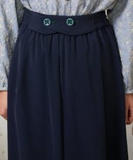 GJLDE44200 Jocomomola(ホコモモラ) RIO ベルト付き楊柳ワイドパンツ ネイビー