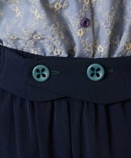 GJLDE44200 Jocomomola(ホコモモラ) RIO ベルト付き楊柳ワイドパンツ ネイビー