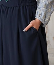 GJLDE44200 Jocomomola(ホコモモラ) RIO ベルト付き楊柳ワイドパンツ ネイビー
