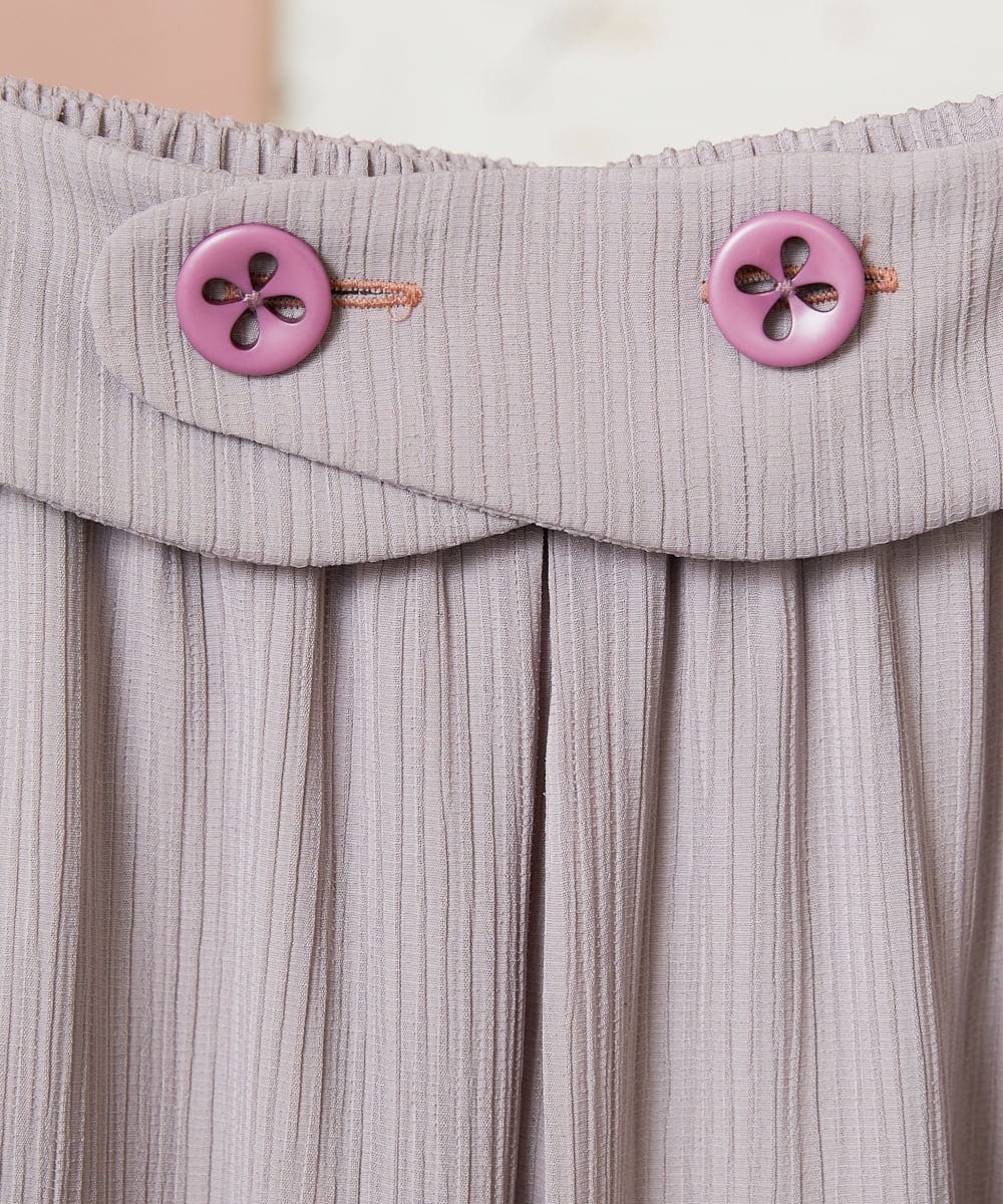 GJLDE44200 Jocomomola(ホコモモラ) RIO ベルト付き楊柳ワイドパンツ ライトグレー