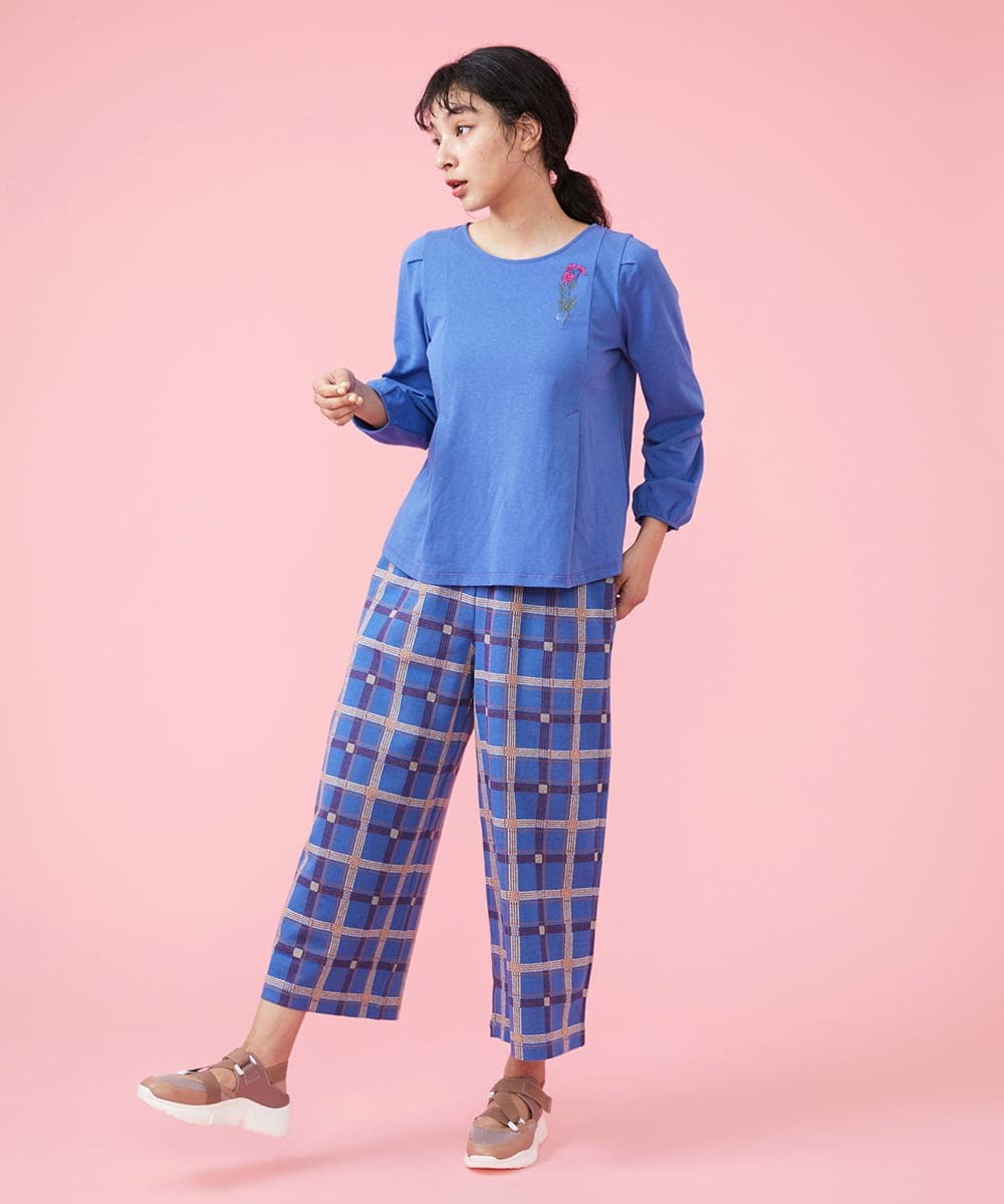 GJLDT02220 Jocomomola(ホコモモラ) Azul チェックパンツ ブルー