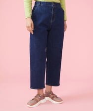 GJLDT40190 Jocomomola(ホコモモラ) フラワー刺繍 デニムパンツ ネイビー