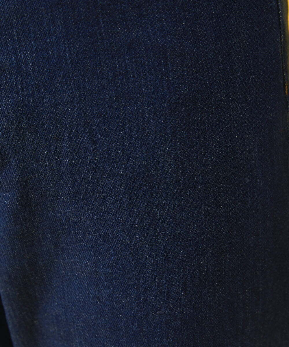 GJLDT40190 Jocomomola(ホコモモラ) フラワー刺繍 デニムパンツ ネイビー