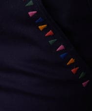 GJLFA34180 Jocomomola(ホコモモラ) Bandera 刺繍ツイルストレッチパンツ ネイビー