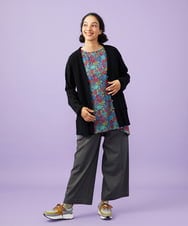 GJLFD33200 Jocomomola(ホコモモラ) Facil 刺繍入りツイルワイドパンツ ダークグレー