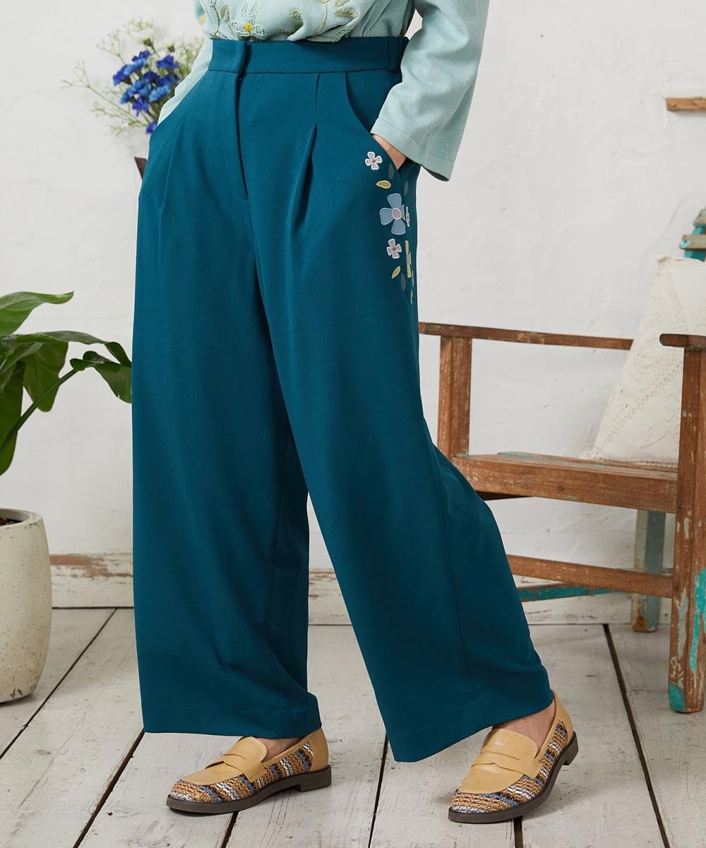 GJLFD50220 Jocomomola El Rucio フラワーアップリケポンチパンツ［オケージョン/セレモニー］