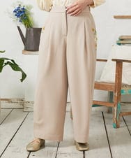 GJLFD50220 Jocomomola(ホコモモラ) El Rucio フラワーアップリケポンチパンツ［オケージョン/セレモニー］ ベージュ